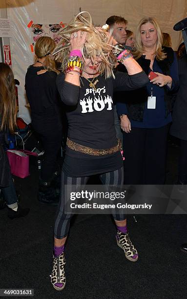 Designer Betsey Johnson attends the Betsey Johnson Show during Mercedes-Benz Fashion Week Fall 2014 at The Salon at Lincoln Center on February 12,...