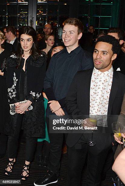 Gala Gordon, Will Poulter and Darragh Mortell attend a party hosted by EE and Esquire at The Savoy Hotel ahead of the 2014 EE British Academy Film...