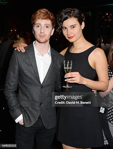 Luke Newberry attends a party hosted by EE and Esquire at The Savoy Hotel ahead of the 2014 EE British Academy Film Awards on February 12, 2014 in...