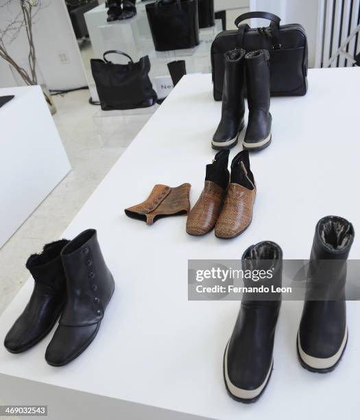 Shoes and purses pictured during the Newbark presentation during Mercedes-Benz Fashion Week Fall 2014 on February 12, 2014 in New York City.