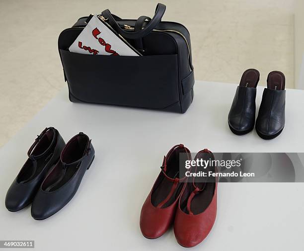 Shoes and purses pictured during the Newbark presentation during Mercedes-Benz Fashion Week Fall 2014 on February 12, 2014 in New York City.