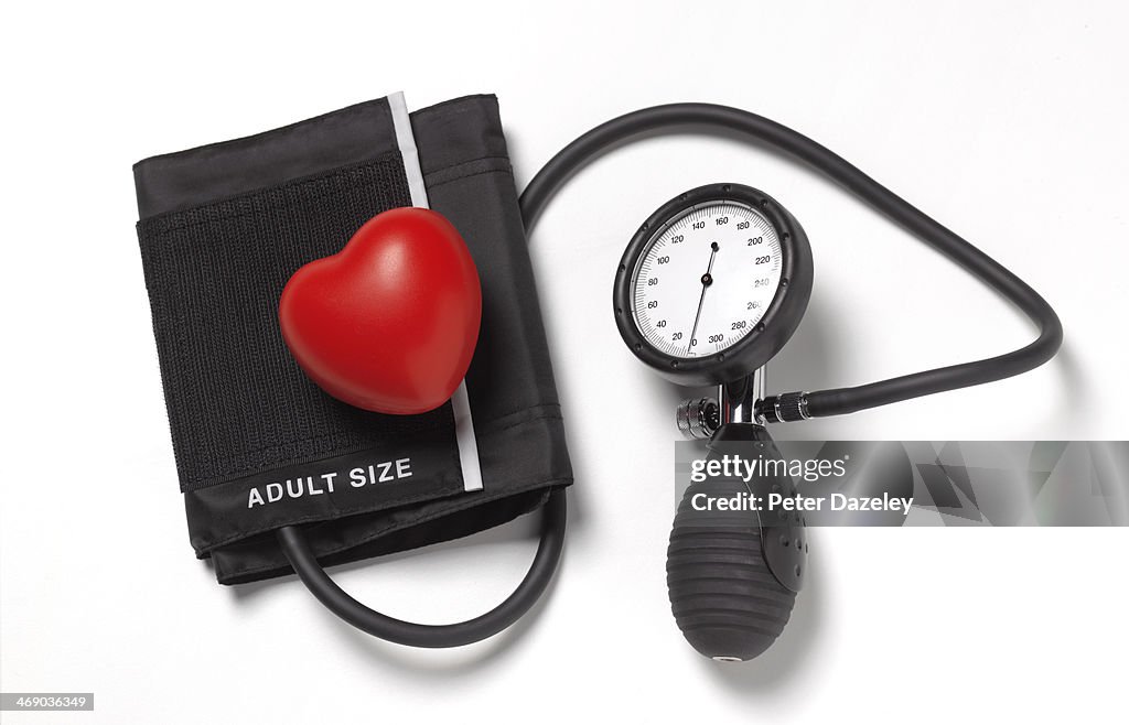 Blood pressure gauge with heart