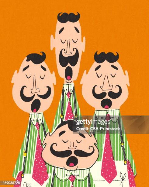 barbershop quartet - tache sang stock illustrations