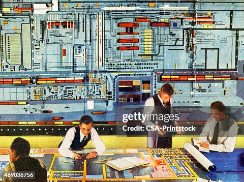 Men Working With Super Computer Men Working With Super Computer