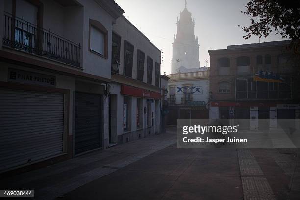 The town's center square on December 22 in Villacanas,, Spain. Everything is different now from seven years ago when Villacanas, was part of Spain's...