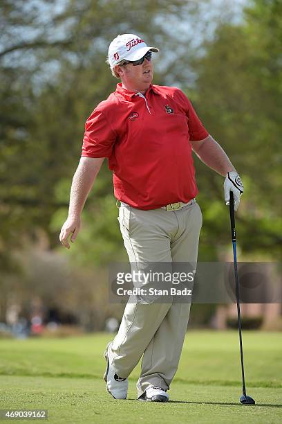 Brad Fritsch of Canada hits a tee shot on the tenth hole during the final round of the Web.com Tour Chitimacha Louisiana Open presented by NACHER at...