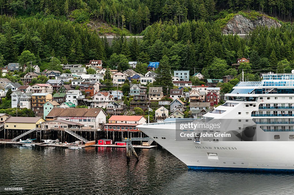 Cruise ship Island Princess docked at port...