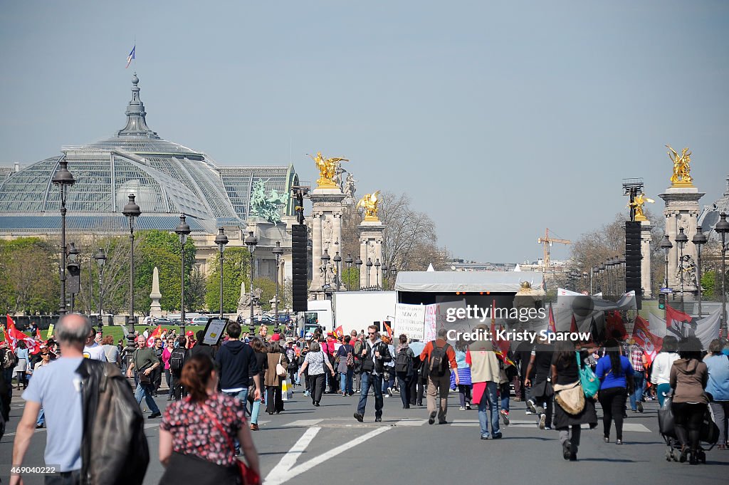 'Solidaires Contre L'Austerite' : Demonstrations To Fight Against Austerity In Paris