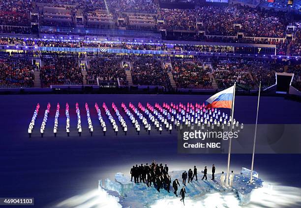 Opening Ceremony" -- Pictured: Opening ceremony of the 2014 Sochi Winter Olympics Games in Sochi, Russia on February 7, 2014 --