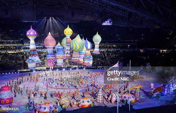 Opening Ceremony" -- Pictured: Opening ceremony of the 2014 Sochi Winter Olympics Games in Sochi, Russia on February 7, 2014 --