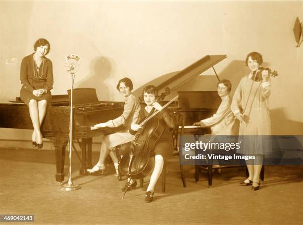 Female band plays for WOR Radio, USA, circa 1922. Photo by Joel Feder.