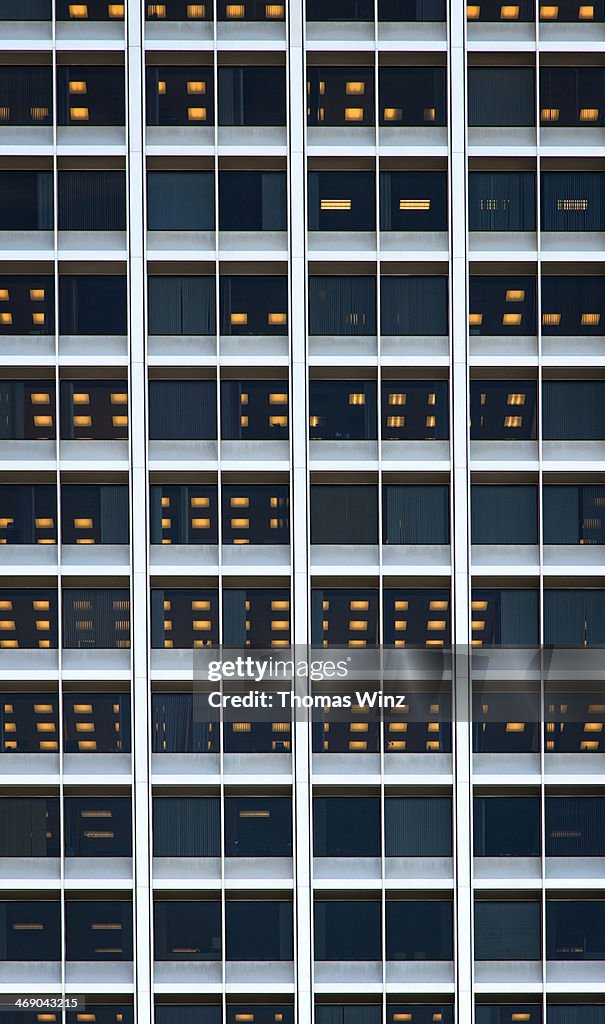 Pattern of lights in a Office Building