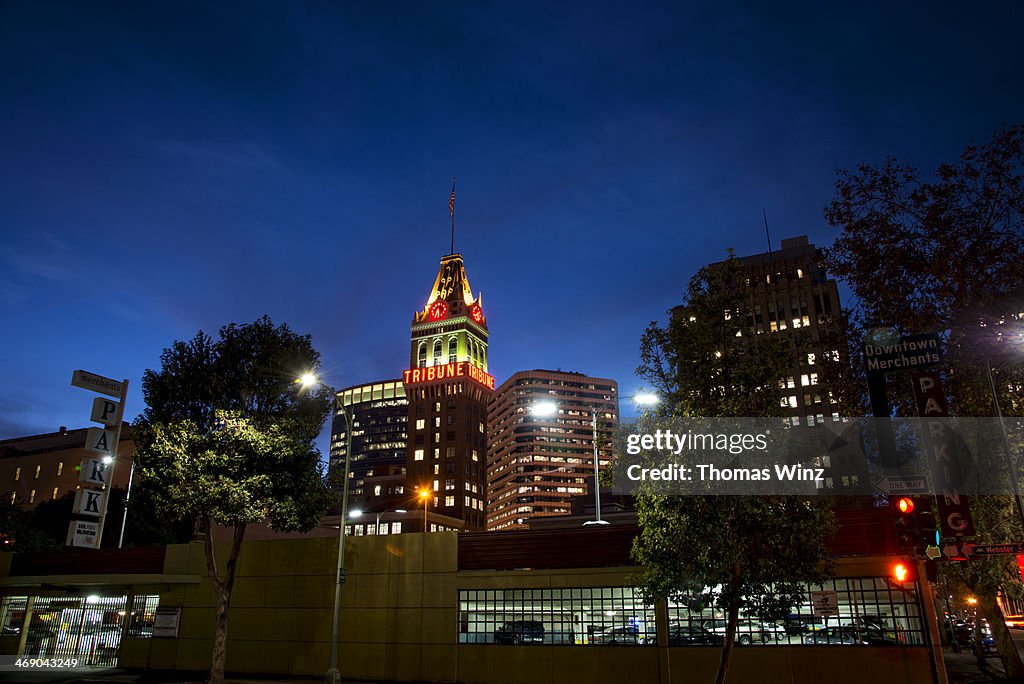 Downtown Oakland at night