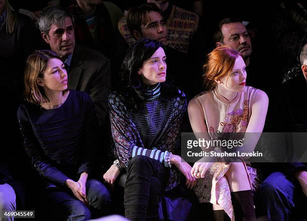 Sofia Coppola, Michele Hicks and Karen Elson attend the Anna Sui fashion show during Mercedes-Benz Fashion Week Fall 2014 at The Theatre at Lincoln...