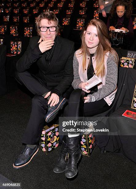 Richard Butler and Maggie Mozart Butler attend the Anna Sui fashion show during Mercedes-Benz Fashion Week Fall 2014 at The Theatre at Lincoln Center...