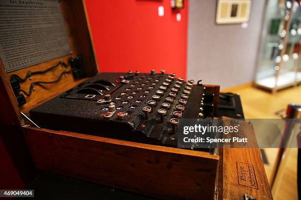 Working Enigma cipher machine that along with the 1942 56-page notebook belonging to codebreaker Alan Turing is to be auctioned Bonham's auction...