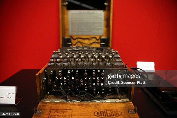 Working Enigma cipher machine that along with the 1942 56-page notebook belonging to codebreaker Alan Turing is to be auctioned Bonham's auction...
