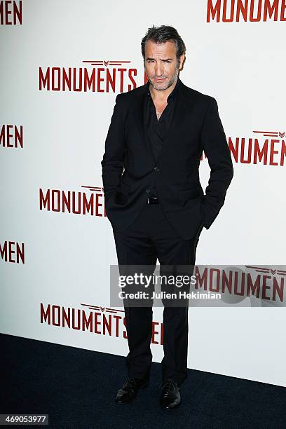 Jean Dujardin attends 'Monuments Men' Paris premiere at Cinema UGC Normandie on February 12, 2014 in Paris, France.