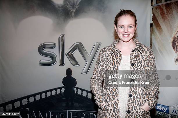 Anina Haghani attends the German premiere of Game of Thrones S5 at Apfelwein Klaus which starts on April 12th on Sky in Germany and Austria on April...