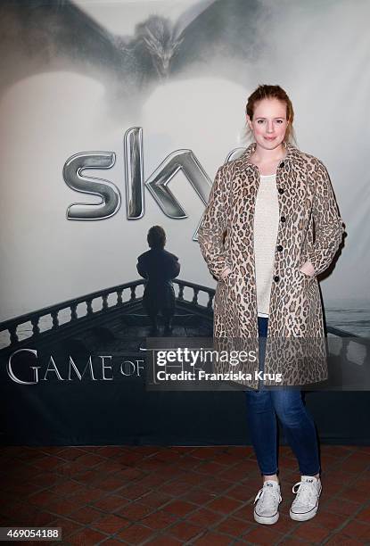 Anina Haghani attends the German premiere of Game of Thrones S5 at Apfelwein Klaus which starts on April 12th on Sky in Germany and Austria on April...