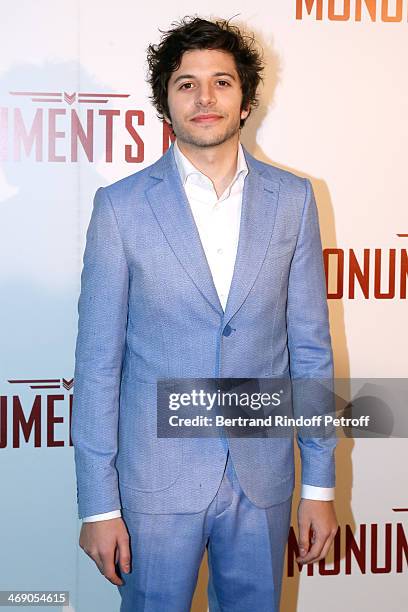 Actor Dimitri Leonidas attends the 'Monuments Men' : Premiere at Cinema UGC Normandie on February 12, 2014 in Paris, France.