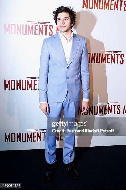 Actor Dimitri Leonidas attends the 'Monuments Men' : Premiere at Cinema UGC Normandie on February 12, 2014 in Paris, France.