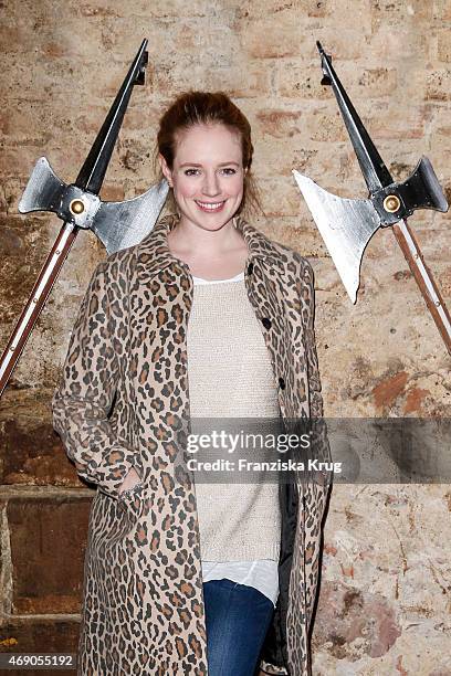 Anina Haghani attends the German premiere of Game of Thrones S5 at Apfelwein Klaus which starts on April 12th on Sky in Germany and Austria on April...