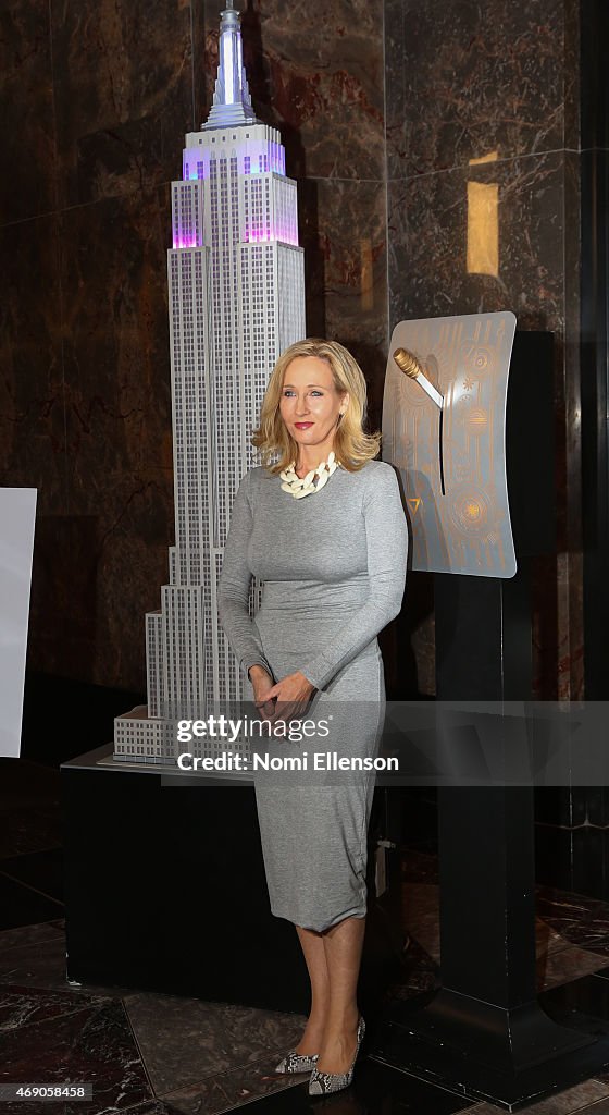 Author J.K. Rowling Visits The Empire State Building