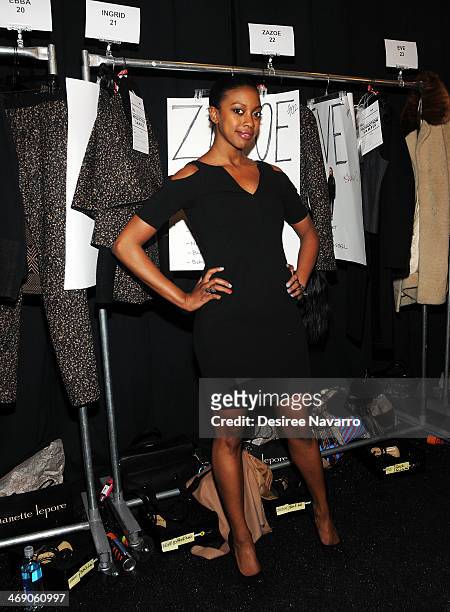 Actress Condola Rashad attends the Nanette Lepore Show during Mercedes-Benz Fashion Week Fall 2014 at The Salon at Lincoln Center on February 12,...