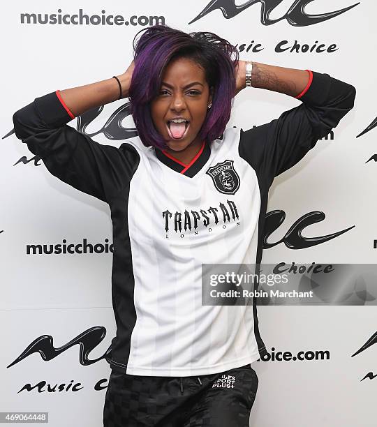 Justine Skye visits at Music Choice on April 9, 2015 in New York City.