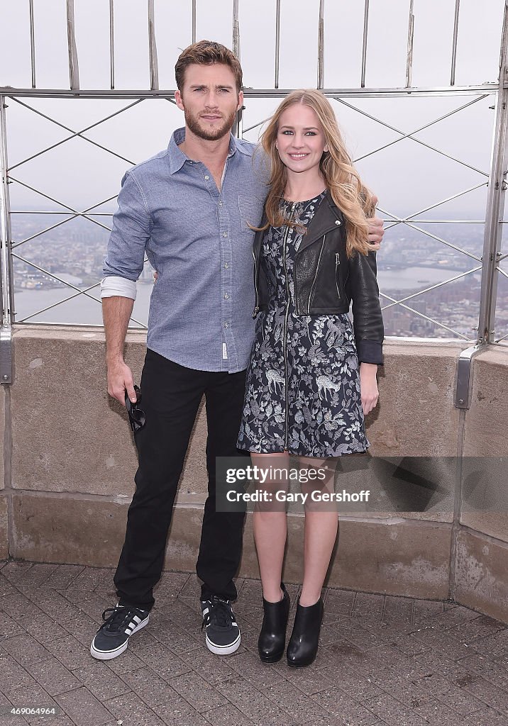 Britt Robertson And Scott Eastwood Visit The Empire State Building