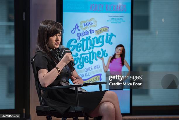 Actress Ashley Rickards attends the AOL BUILD Speaker Series: Ashley Rickards Discusses Her New Book "A Guide To Really Getting It Together" at AOL...