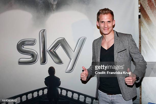 Thomas Fleischmann attends the German premiere of Game of Thrones S5 at Apfelwein Klaus which starts on April 12th on Sky in Germany and Austria on...