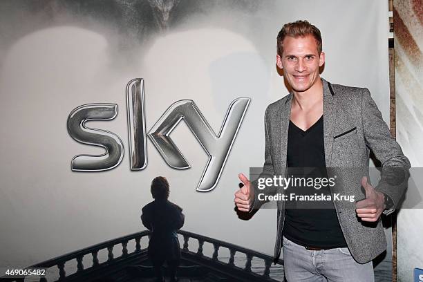 Thomas Fleischmann attends the German premiere of Game of Thrones S5 at Apfelwein Klaus which starts on April 12th on Sky in Germany and Austria on...