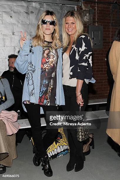 Ioanna Gika and Alexandra RIchards attend the Sass & Bide fashion show during Mercedes-Benz Fashion Week Fall 2014 at The Waterfront on February 12,...