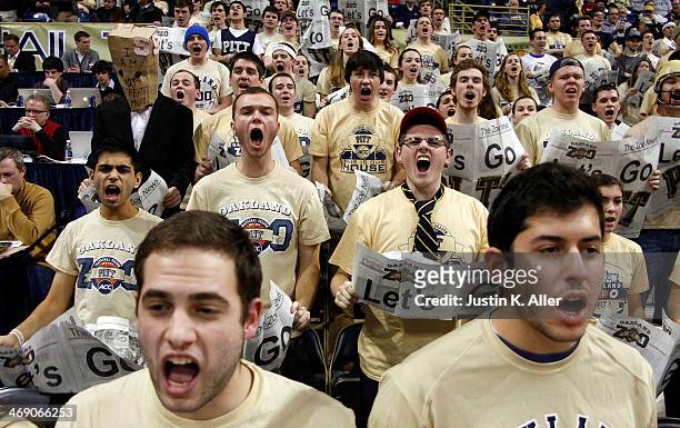 The Pittsburgh Zoo cheers against the Syracuse Orange at Petersen Events Center on February 12, 2014 in Pittsburgh, Pennsylvania.