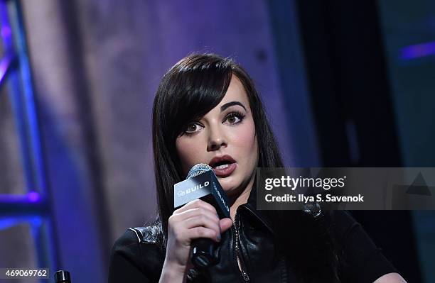 Actress Ashley Rickards attends the AOL BUILD Speaker Series to discuss her new book "A Guide To Really Getting It Together" at AOL Studios on April...