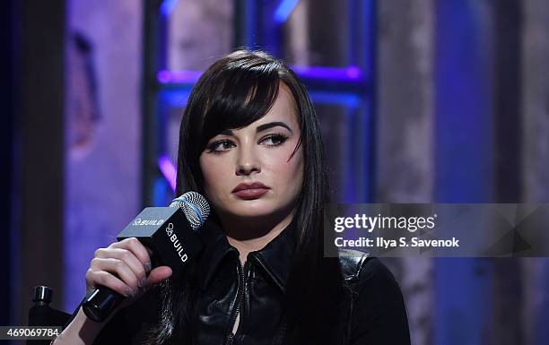 Actress Ashley Rickards attends the AOL BUILD Speaker Series to discuss her new book "A Guide To Really Getting It Together" at AOL Studios on April...