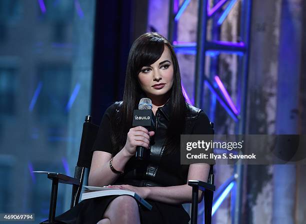 Actress Ashley Rickards attends the AOL BUILD Speaker Series to discuss her new book "A Guide To Really Getting It Together" at AOL Studios on April...