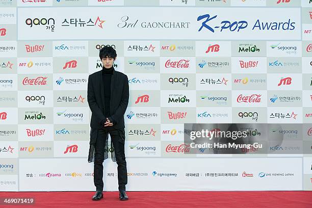 South Korean singer Jung Joon-Young attends 3rd Gaon Chart K-Pop Awards at Olympic Gym on February 12, 2014 in Seoul, South Korea.
