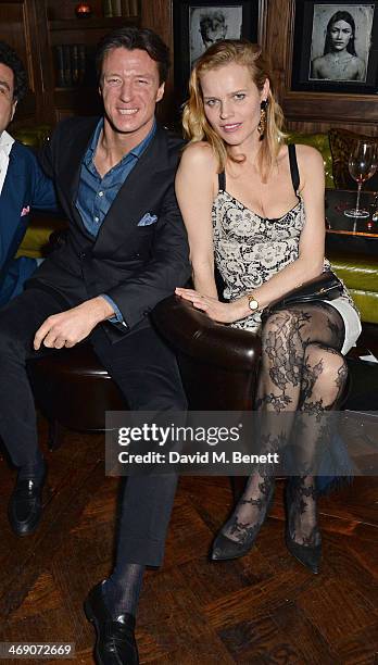 Gregorio Marsiaj and Eva Herzigova attend Giorgio Veroni's birthday party hosted by his wife Tamara Beckwith at The Rififi Club on February 12, 2014...