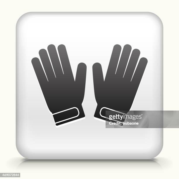 ilustraciones, imágenes clip art, dibujos animados e iconos de stock de sin royalties de vector icono botón con guantes de portero icono - guantes de portero