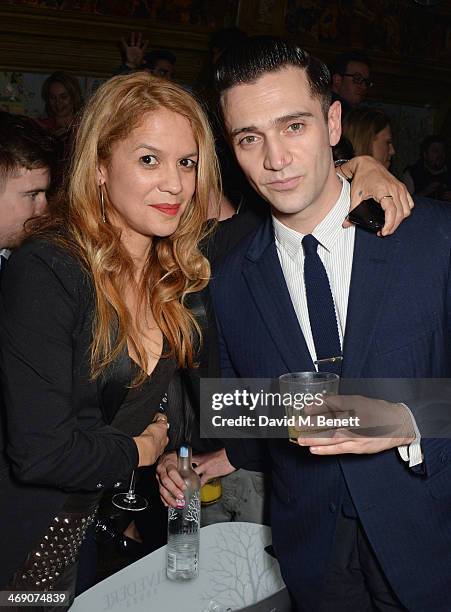 Lisa Moorish and Reg Traviss attend The Box 3rd Birthday Party sponsored by Belvedere Vodka at The Box Soho on February 12, 2014 in London, England.