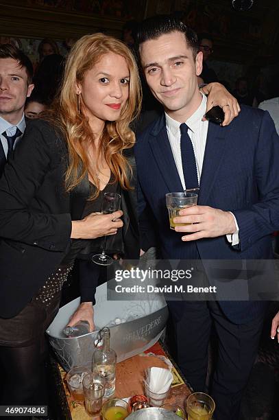 Lisa Moorish and Reg Traviss attend The Box 3rd Birthday Party sponsored by Belvedere Vodka at The Box Soho on February 12, 2014 in London, England.