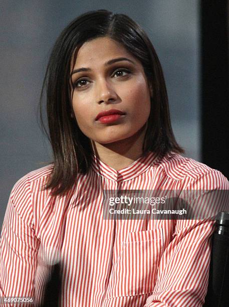 Freida Pinto attends AOL BUILD Speaker Series with the cast of "Desert Dancer" at AOL Studios on April 9, 2015 in New York City.
