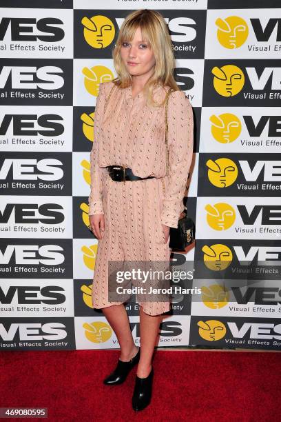 Actress Sophie Kennedy Clark attends the Visual Effects Society's 12th Annual VES Awards at The Beverly Hilton Hotel on February 12, 2014 in Beverly...