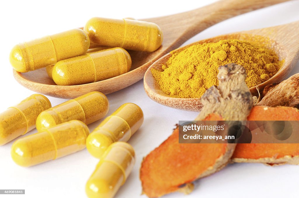 Tumeric powder and herbal medicine products.