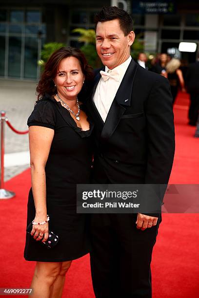 Phil Tataurangi poses on the red carpet ahead of the Westpac Halberg Awards at Vector Arena on February 13, 2014 in Auckland, New Zealand.