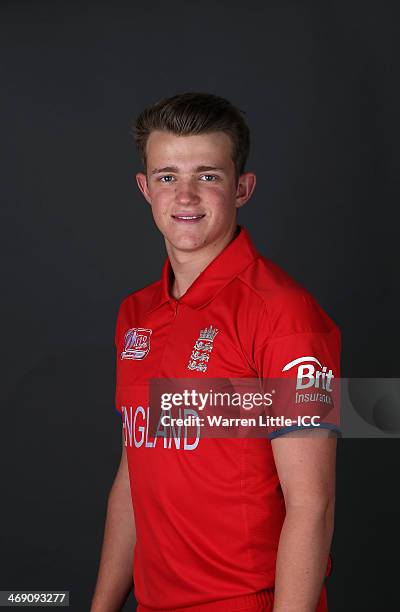 Joshua Shaw of England poses for a portrait ahead of the ICC U-19 Cricket World Cup at the ICC offices on February 11, 2014 in Dubai, United Arab...