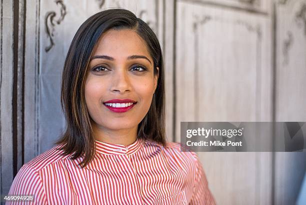 Actress Freida Pinto attends the AOL BUILD Speaker Series: The Cast Of "Desert Dancer" at AOL Studios In New York on April 9, 2015 in New York City.